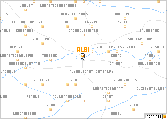 map of Albi