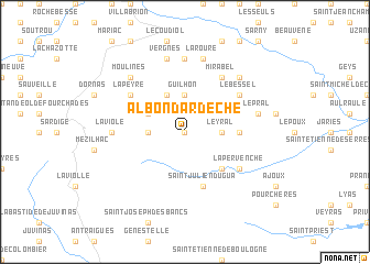 map of Albon- dʼArdèche