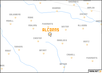 map of Alcorns
