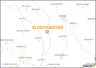 map of Alcovy Mountain