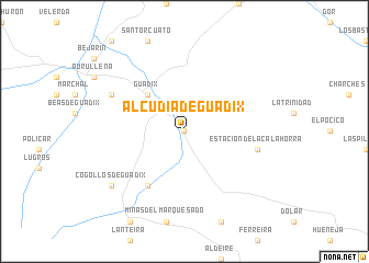 map of Alcudia de Guadix