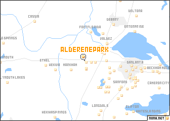 map of Alderene Park