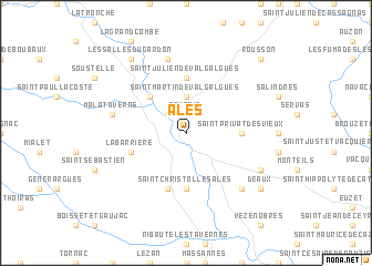 map of Alès