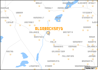 map of Älgabäcksryd