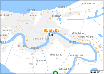 Map Of Algiers Louisiana Algiers (United States   USA) map   nona.net