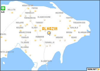 map of Al Ḩāzim
