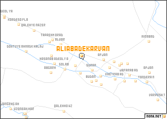 map of ‘Alīābād-e Karvan