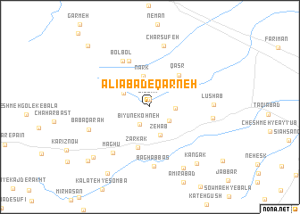 map of Alīābād-e Qarneh
