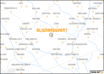 map of Alignan-du-Vent