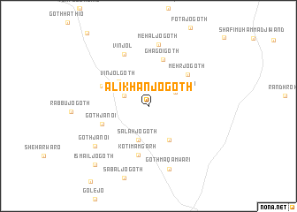 map of Ali Khān jo Goth