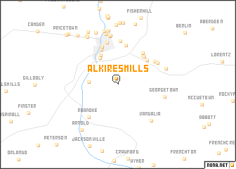 map of Alkires Mills