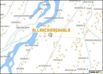 map of Allāh Chirāghwāla