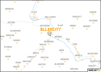 map of Allen City