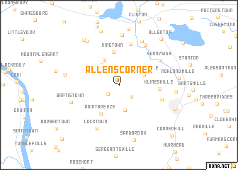 map of Allens Corner