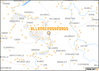 map of Allens Crossroads