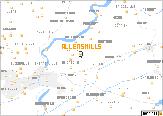 map of Allens Mills