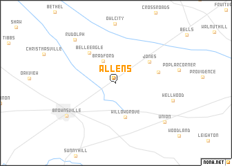 map of Allens