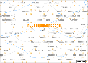 map of Allès-sur-Dordogne