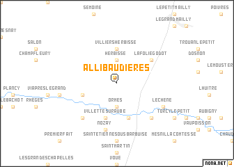 map of Allibaudières