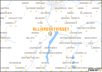 map of Allières-et-Risset