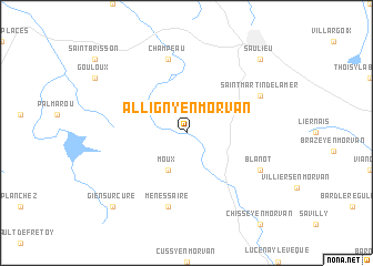 map of Alligny-en-Morvan