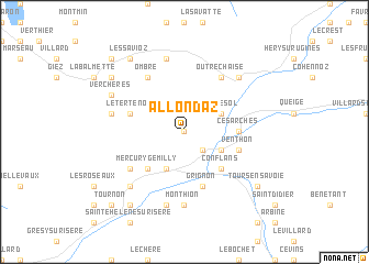 map of Allondaz