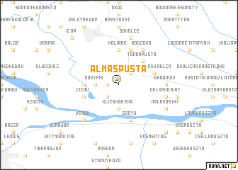 map of Almás Pusta