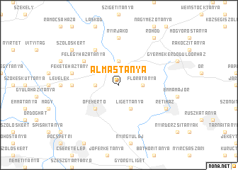 map of Almástanya