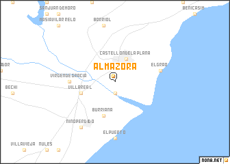 map of Almazora