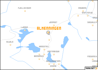 map of Almenningen