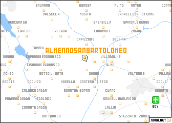 map of Almenno San Bartolomeo