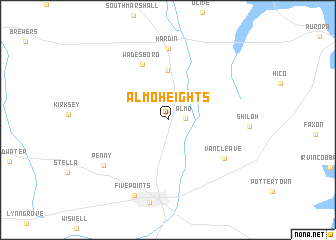 map of Almo Heights