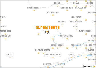 map of Alpe di Teste