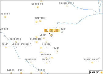 map of Al Raḑā‘ī