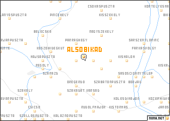 map of Alsóbikád