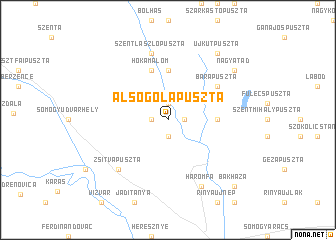 map of Alsógólapuszta