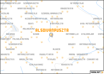 map of Alsóivánpuszta