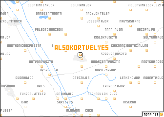 map of Alsókörtvélyes