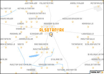 map of Alsótanyák