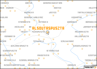 map of Alsóutaspuszta