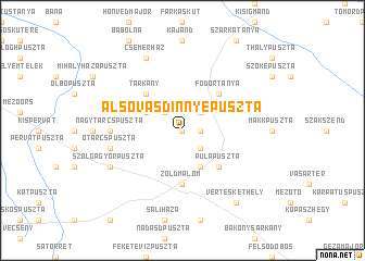 map of Alsóvasdinnyepuszta