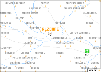 map of Alzonne