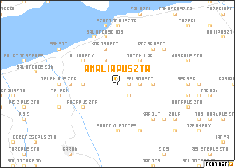 map of Amáliapuszta