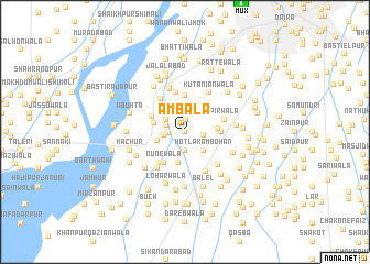 map of Ambāla