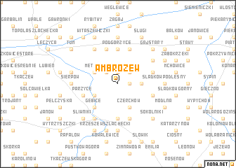 map of Ambrożew