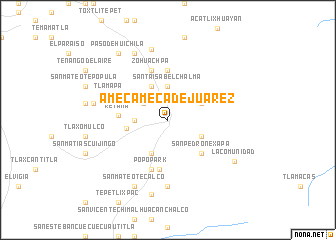 map of Amecameca de Juárez