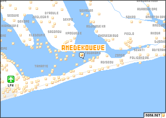 map of Amédé Kouévé