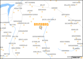 map of Amīnābād