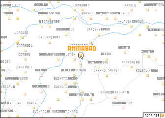 map of Amīnābād