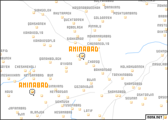 map of Amīnābād